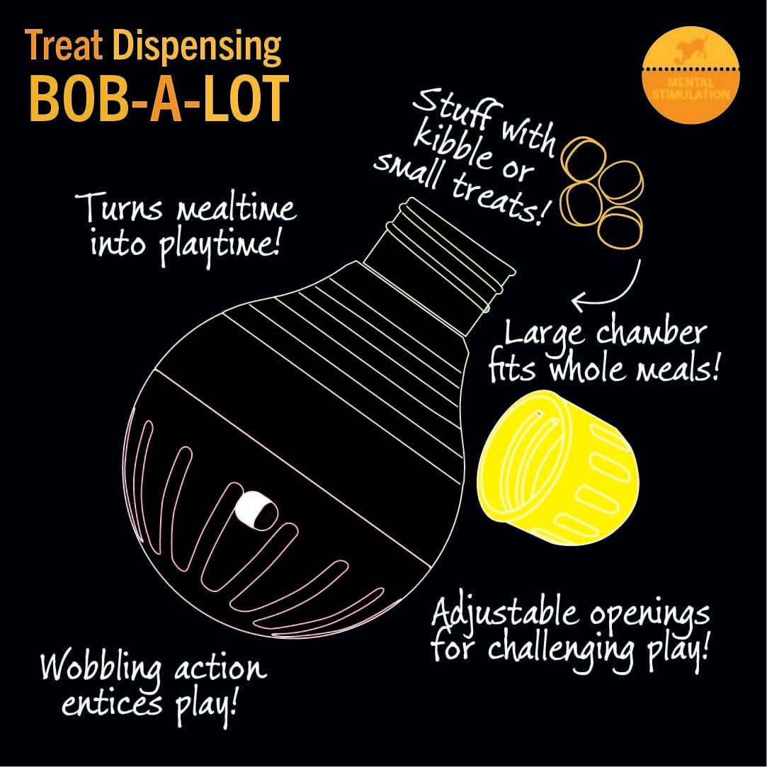 Engaging Bob-A-Lot Interactive Dog Toy - Large Size in Vibrant Yellow, Green & Purple