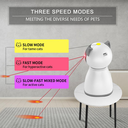 Interactive Rechargeable Laser Cat Toy - 4th Generation Motion Activated Random Trajectory for Bored Indoor Cats & Kittens