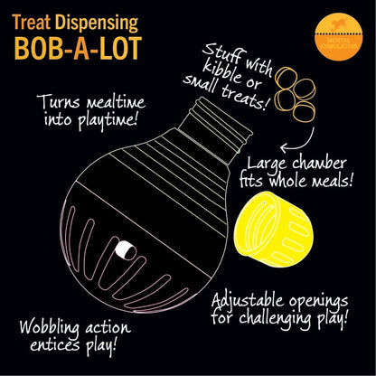 Engaging Bob-A-Lot Interactive Dog Toy - Large Size in Vibrant Yellow, Green & Purple