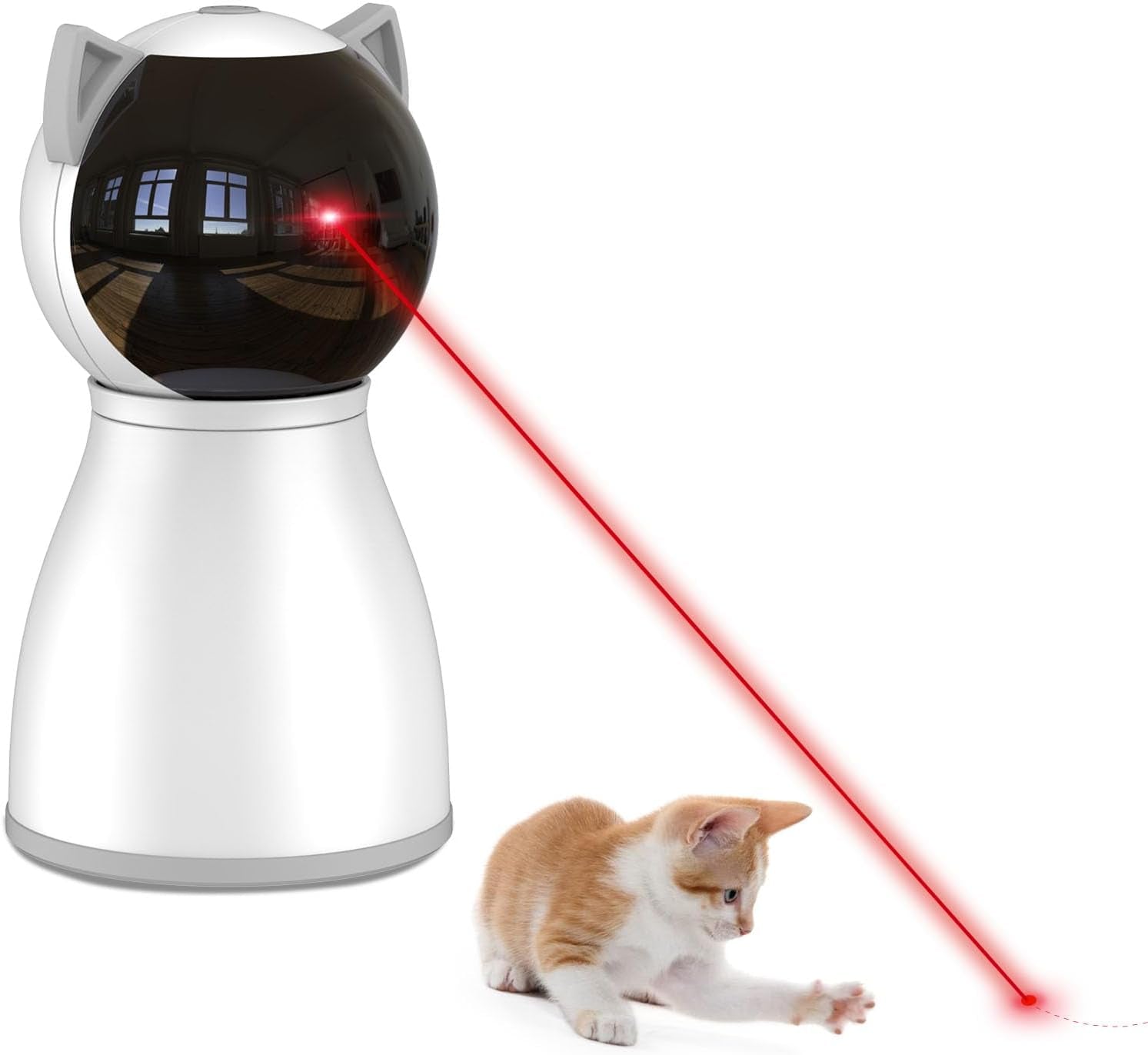 Interactive Rechargeable Laser Cat Toy - 4th Generation Motion Activated Random Trajectory for Bored Indoor Cats & Kittens