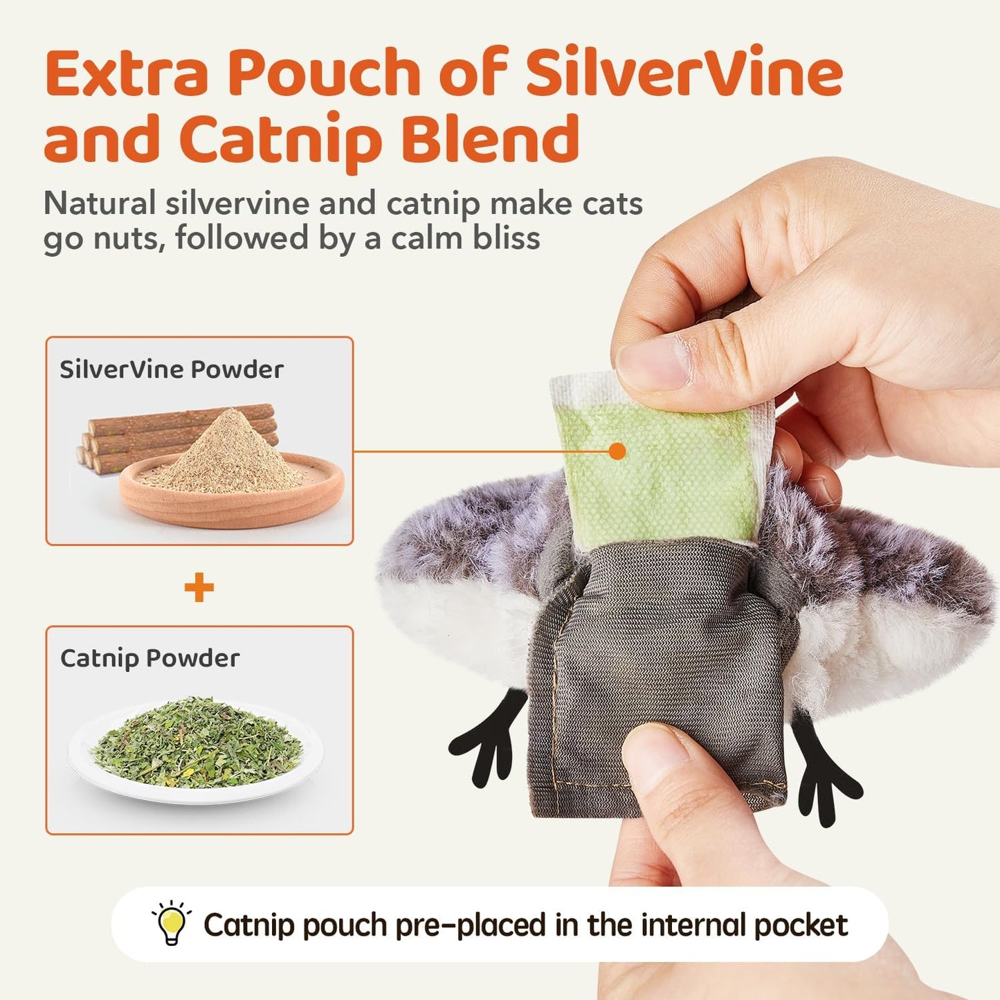 Interactive Flapping Sandpiper Cat Toys - Lifelike Chirping Birds with Catnip for Engaging Playtime Fun!