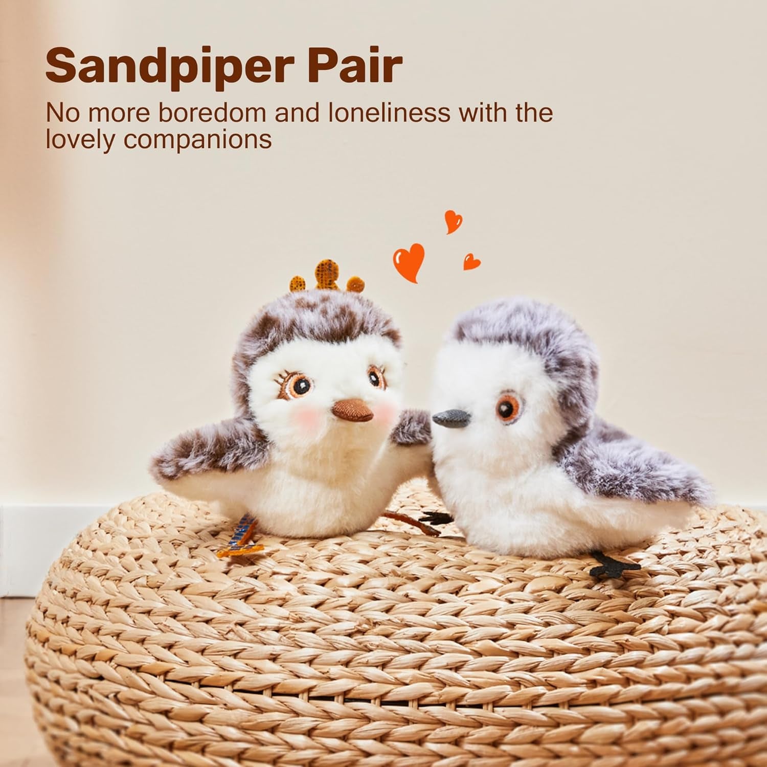 Interactive Flapping Sandpiper Cat Toys - Lifelike Chirping Birds with Catnip for Engaging Playtime Fun!