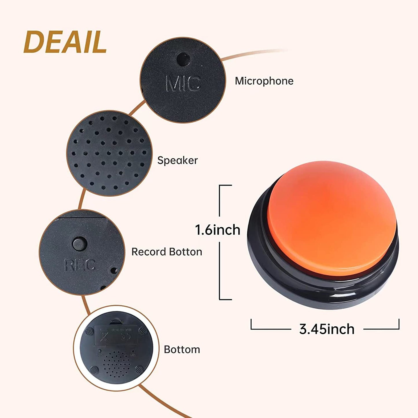 8 Color Voice Recording Buttons - Fun Communication Tool for Dogs, 30-Second Record & Playback, Perfect Gift for Home, Office & Study!