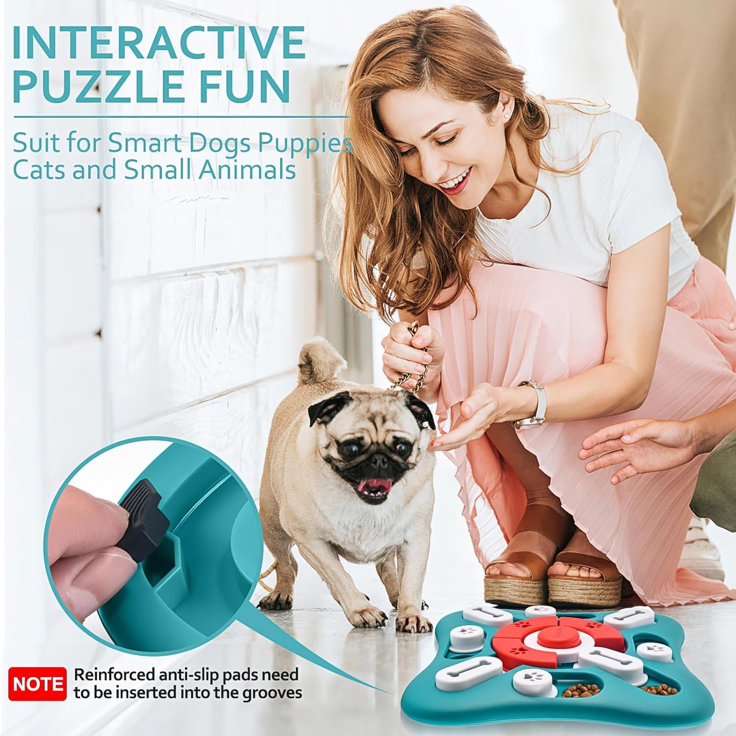 Interactive Dog Puzzle Toys - Treat Dispensing Enrichment for IQ Training and Brain Stimulation - Perfect Gifts for Puppies, Cats, and Dogs