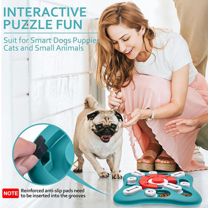 Interactive Dog Puzzle Toys - Treat Dispensing Enrichment for IQ Training and Brain Stimulation - Perfect Gifts for Puppies, Cats, and Dogs