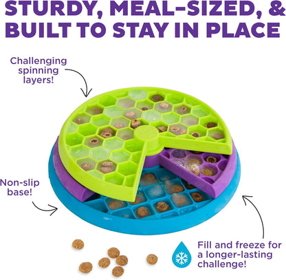 Nina Ottosson Lickin’ Layers 3-in-1 Interactive Dog Feeder Puzzle - Engaging Lick Mat & Slow Feeder Bowl for Medium & Large Dogs, 2 Cup Capacity, 10.4" x 2.8