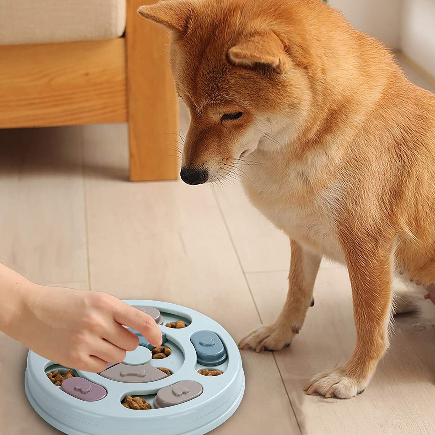 Interactive Dog Puzzle Toy - Enhance IQ & Mental Stimulation with Treat Dispenser (Blue)