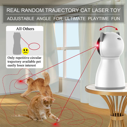 Interactive Rechargeable Laser Cat Toy - 4th Generation Motion Activated Random Trajectory for Bored Indoor Cats & Kittens