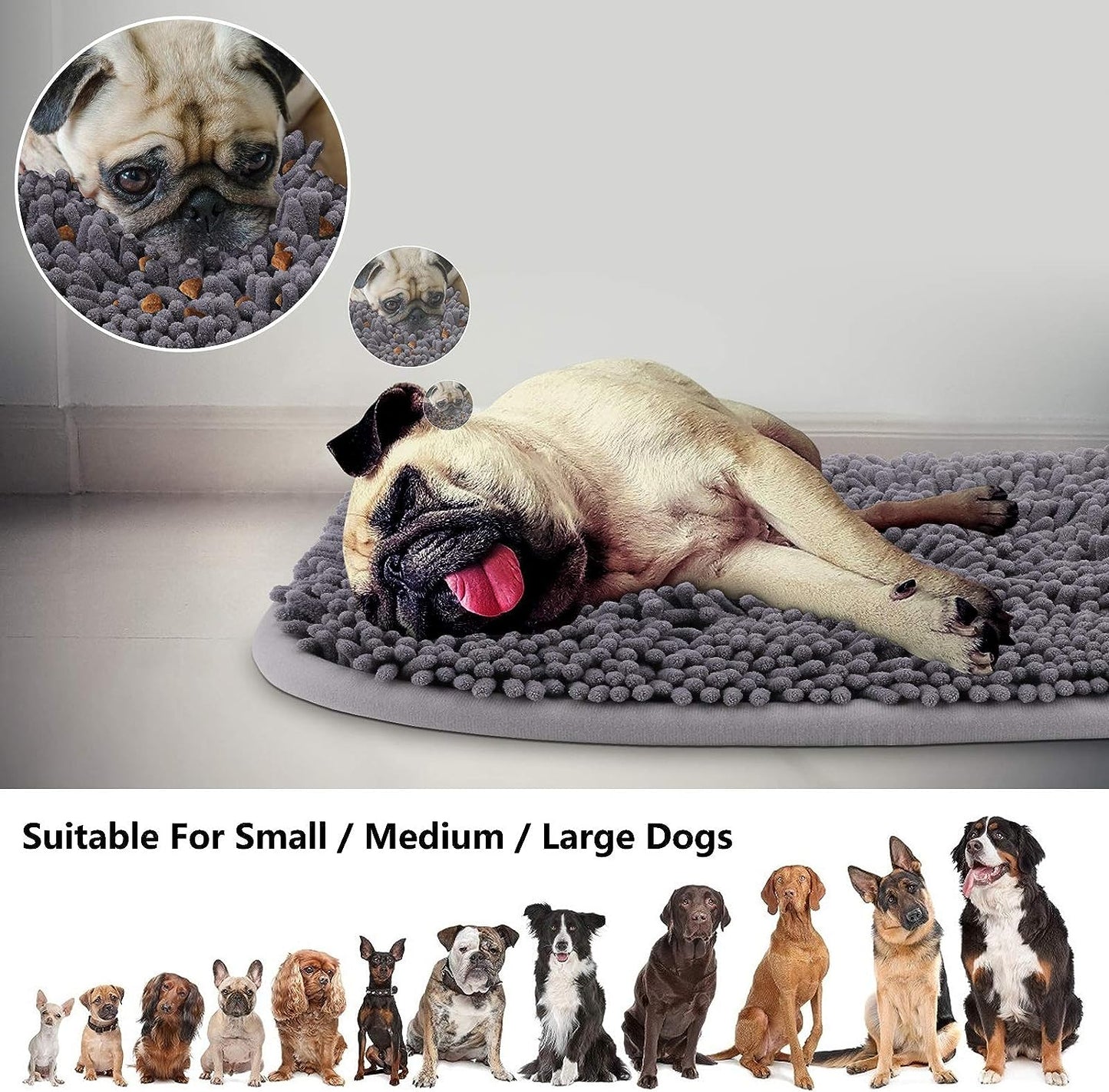 Interactive Snuffle Mat for Dogs - 17'' x 21'' Puzzle Toy for Boredom Relief & Natural Foraging Skills - Perfect for Small, Medium & Large Dogs
