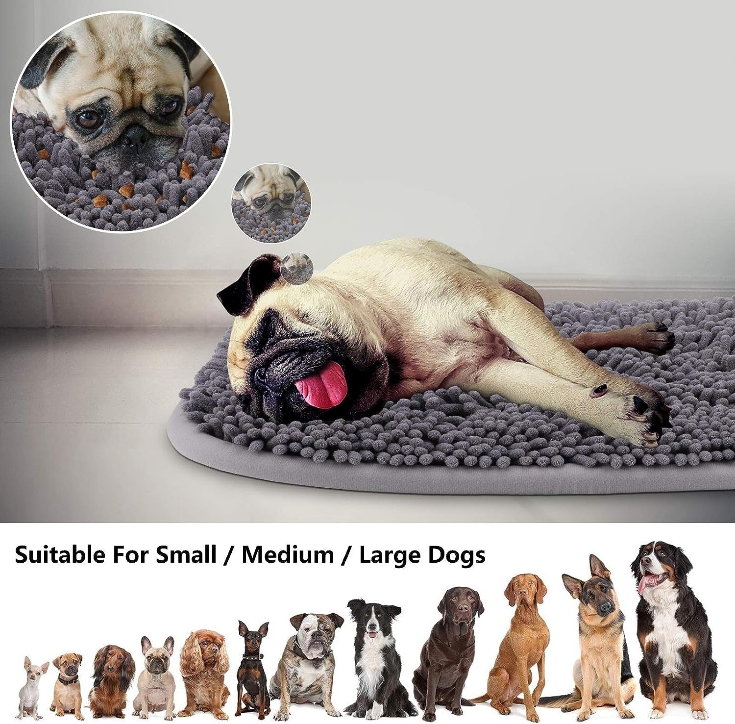 Interactive Snuffle Mat for Dogs - 17'' x 21'' Puzzle Toy for Boredom Relief & Natural Foraging Skills - Perfect for Small, Medium & Large Dogs