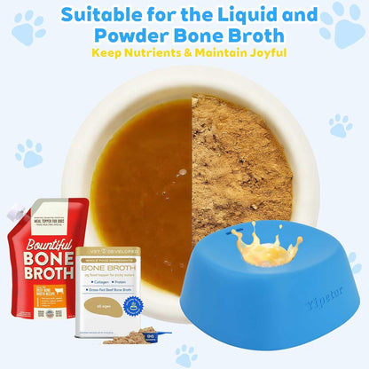 Enrichment Slow Feeder Dog Bowl - Lick & Treat Toy for Bone Broth & Yogurt - Perfect for All Breeds & Post-Op Nutrition