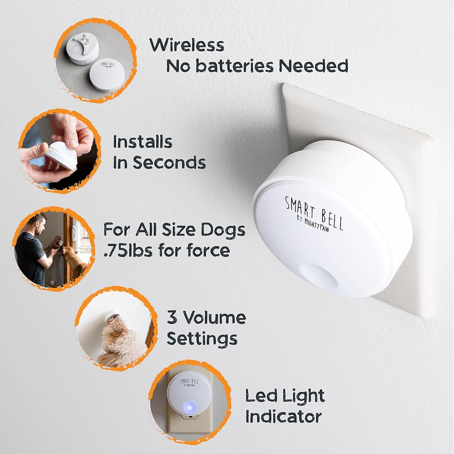 Smart Bell 2.0 - Effortless Potty Training for Dogs & Puppies - Wireless Communication Button (1 Pack)