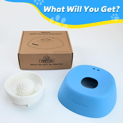 Enrichment Slow Feeder Dog Bowl - Lick & Treat Toy for Bone Broth & Yogurt - Perfect for All Breeds & Post-Op Nutrition