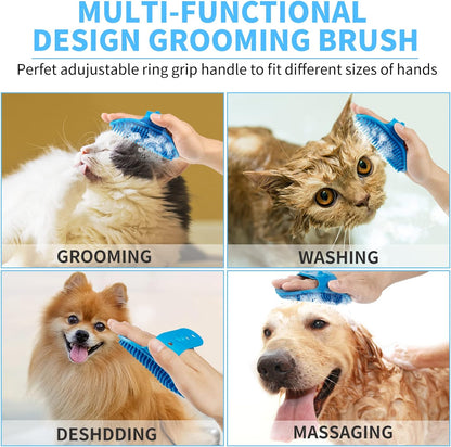 Ultimate 7-in-1 Dog Paw Cleaner Kit for Dogs & Cats - Portable Washer, Bath Brush, Toothbrushes & Absorbent Towels - Fits Paws 2.5 to 3.5 Inches Wide (Large, Blue)
