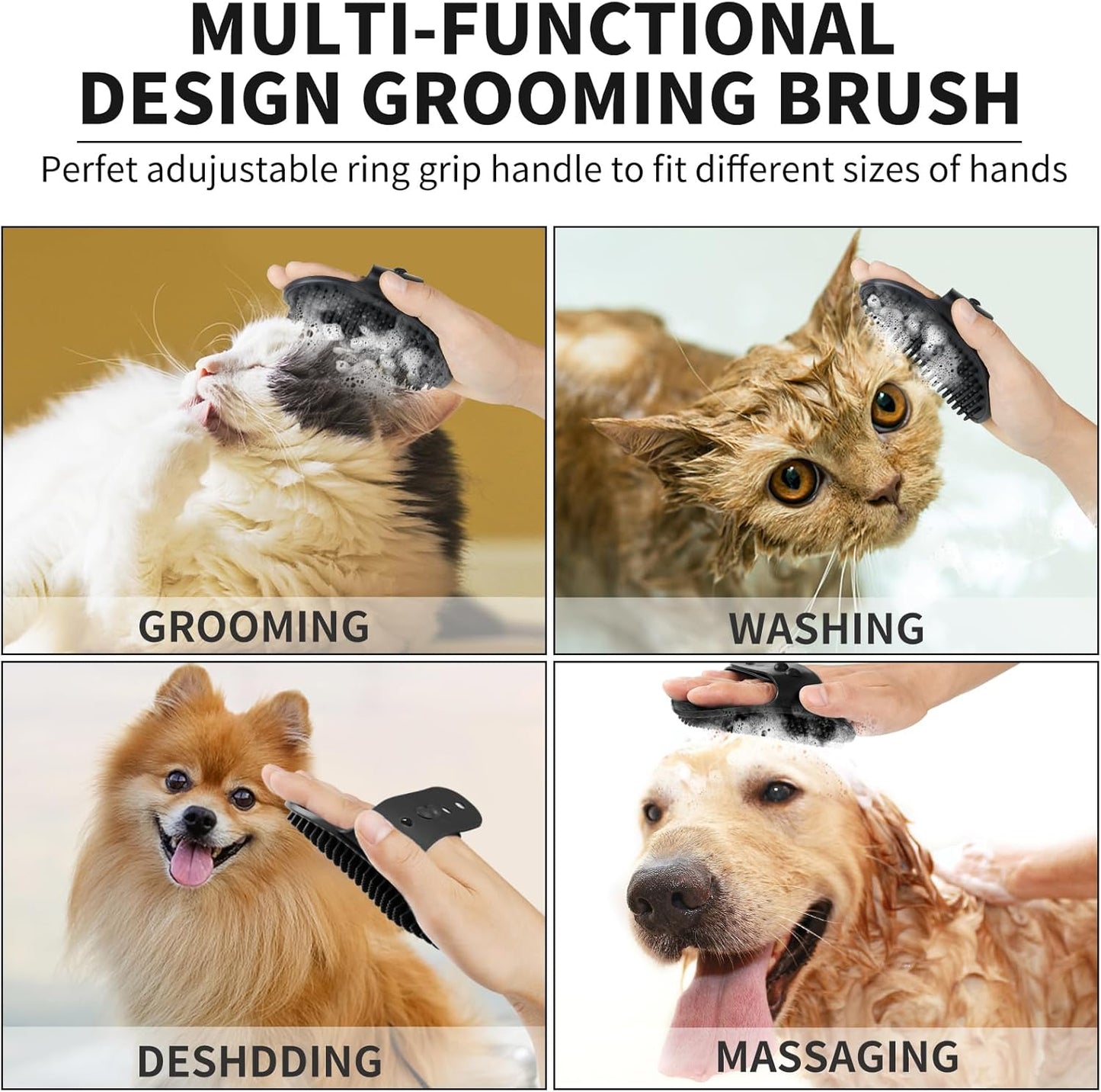 Ultimate 7-in-1 Dog Paw Cleaner Kit for Dogs & Cats - Portable Paw Washer, Bath Brush, Dog Toothbrushes & Absorbent Towels - Fits Medium Paws (1.5 to 2.5 Inches Wide) - Stylish Black Design