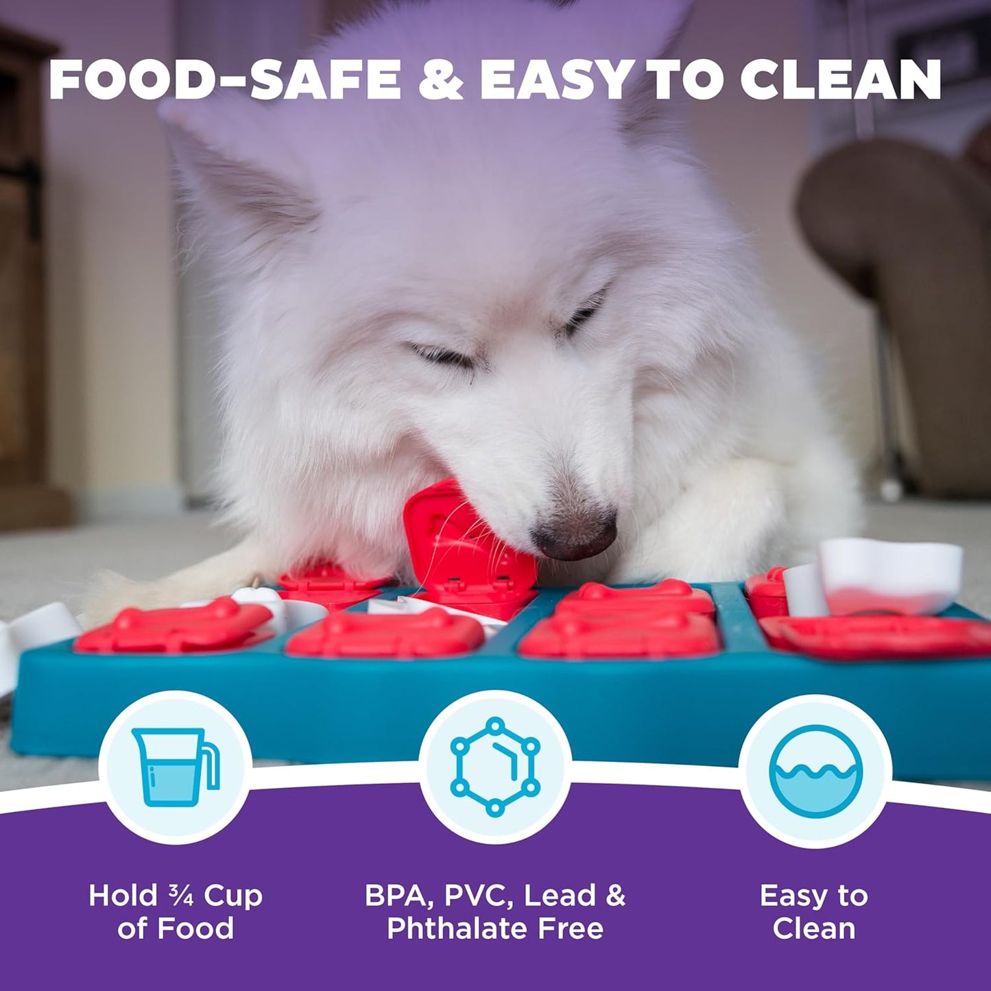 Nina Ottosson Dog Brick - Engaging Interactive Treat Puzzle Toy for Intermediate Dogs