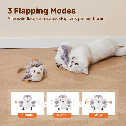 Interactive Flapping Sandpiper Cat Toys - Lifelike Chirping Birds with Catnip for Engaging Playtime Fun!