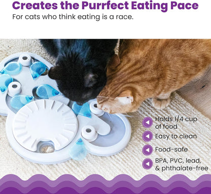 Nina Ottosson Interactive Rainy Day Cat Puzzle Feeder - Level 3 Enrichment Toy for Indoor Cats, 13.8" x 14
