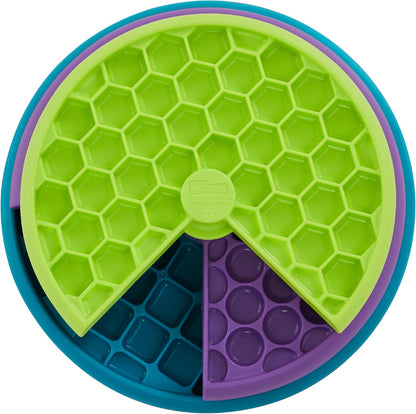 Nina Ottosson Lickin’ Layers 3-in-1 Interactive Dog Feeder Puzzle - Engaging Lick Mat & Slow Feeder Bowl for Medium & Large Dogs, 2 Cup Capacity, 10.4" x 2.8