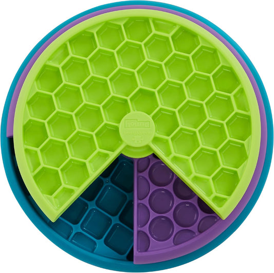 Nina Ottosson Lickin’ Layers 3-in-1 Interactive Dog Feeder Puzzle - Engaging Lick Mat & Slow Feeder Bowl for Medium & Large Dogs, 2 Cup Capacity, 10.4" x 2.8