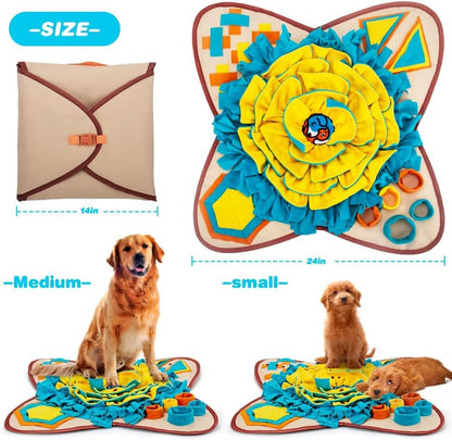 Interactive Pet Snuffle Mat for Dogs & Cats - Fun Foraging Game for Stress Relief & Boredom Busting (Khaki)