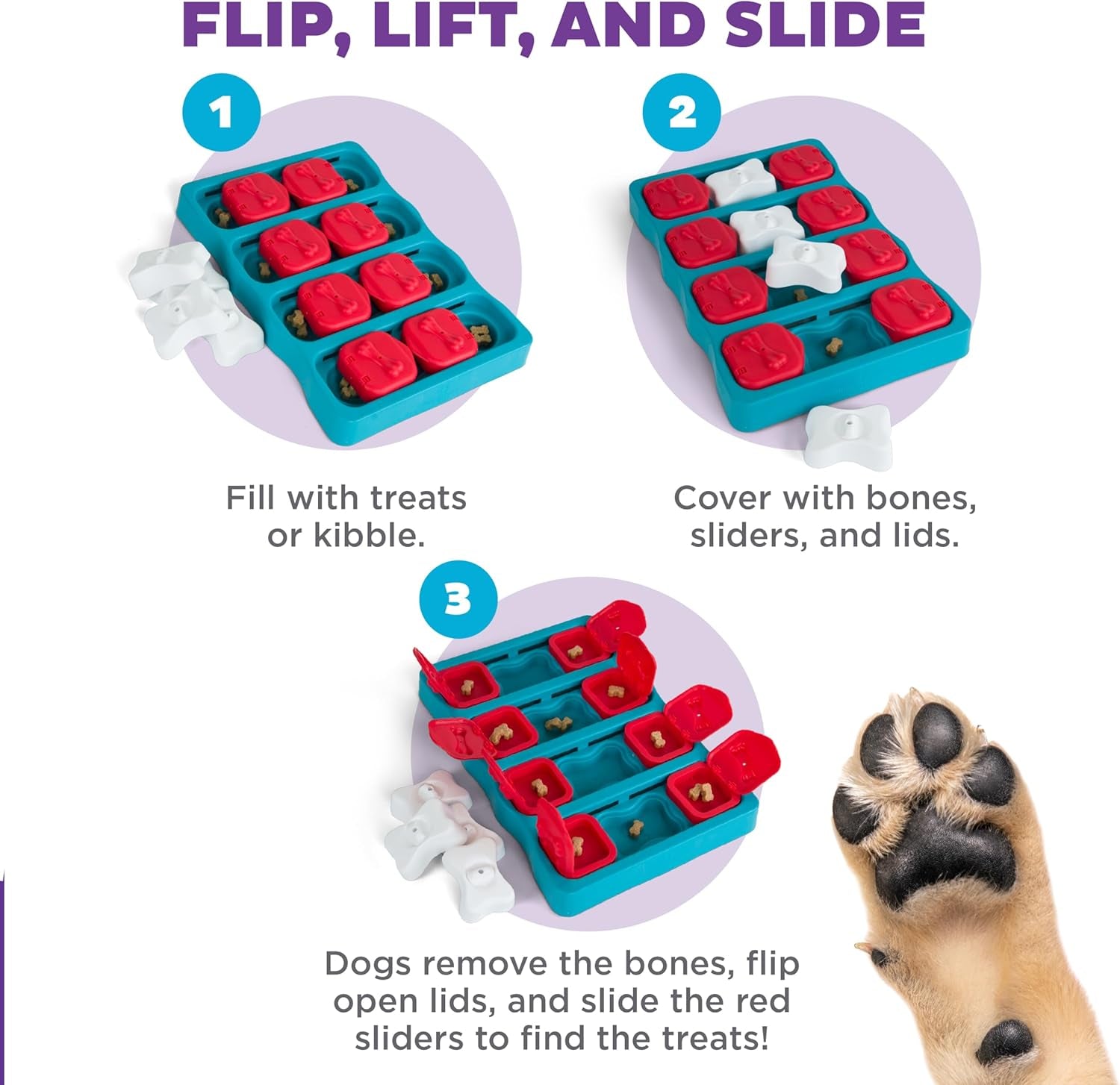 Nina Ottosson Dog Brick - Engaging Interactive Treat Puzzle Toy for Intermediate Dogs