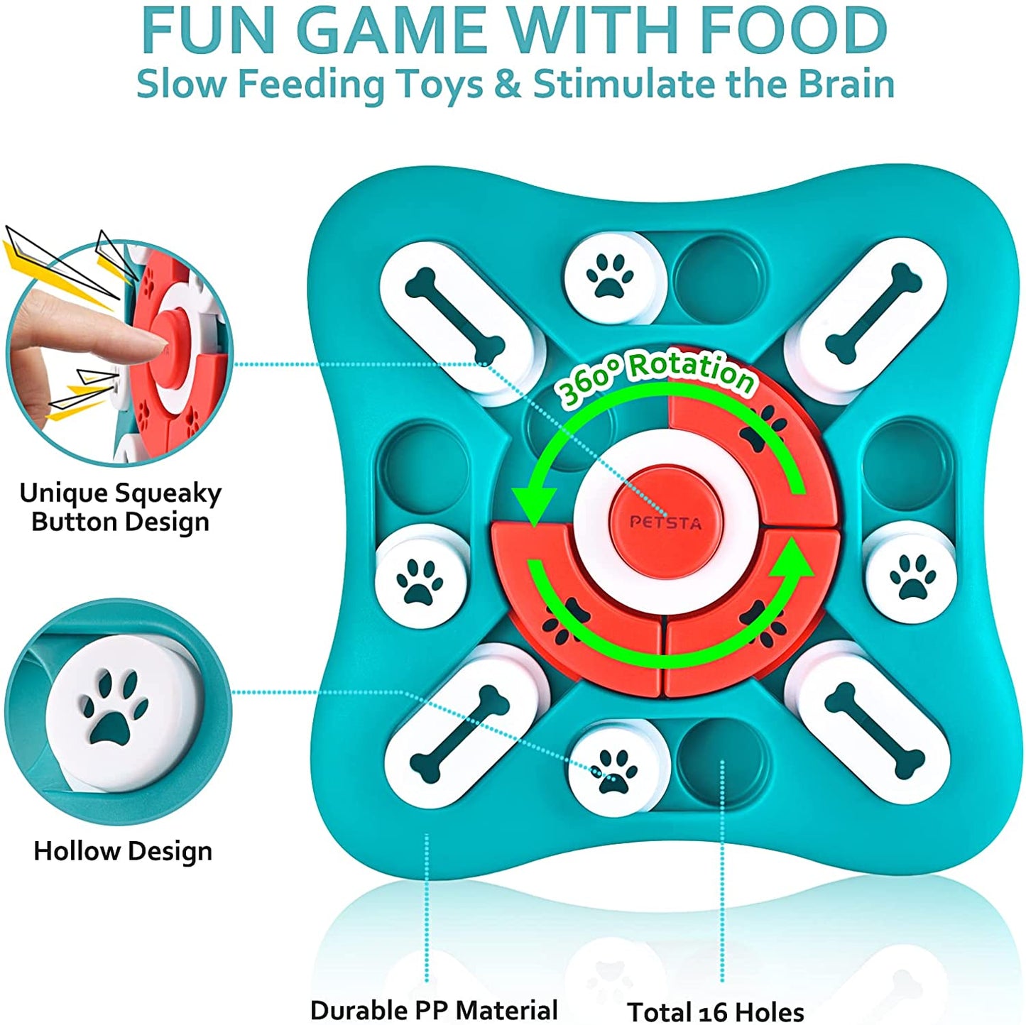 Interactive Dog Puzzle Toys - Treat Dispensing Enrichment for IQ Training and Brain Stimulation - Perfect Gifts for Puppies, Cats, and Dogs