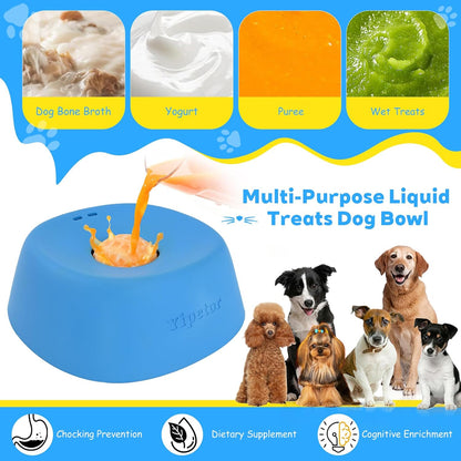 Enrichment Slow Feeder Dog Bowl - Lick & Treat Toy for Bone Broth & Yogurt - Perfect for All Breeds & Post-Op Nutrition