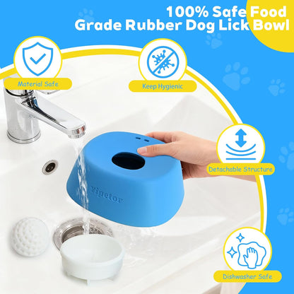 Enrichment Slow Feeder Dog Bowl - Lick & Treat Toy for Bone Broth & Yogurt - Perfect for All Breeds & Post-Op Nutrition