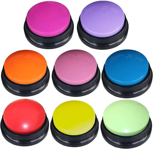 8 Color Voice Recording Buttons - Fun Communication Tool for Dogs, 30-Second Record & Playback, Perfect Gift for Home, Office & Study!